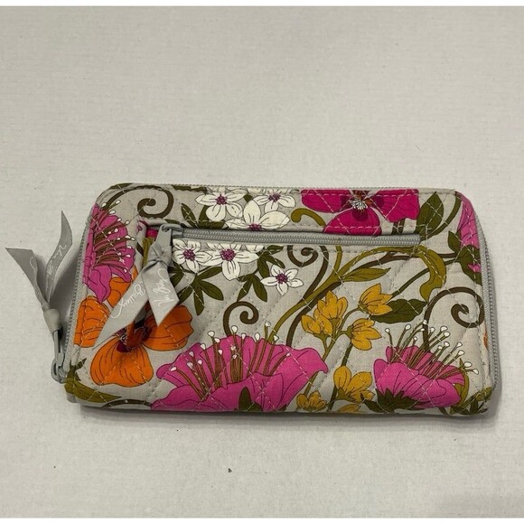 Vera Bradley Tea Garden Zip Around Wallet Wristlet - Picture 1 of 6
